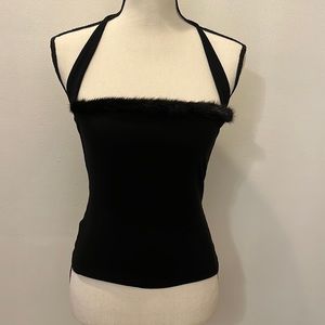 Elle Tahari black halter top